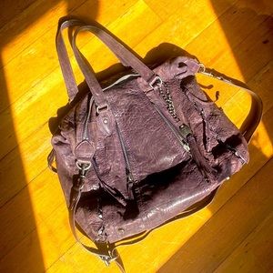 Purple leather purse